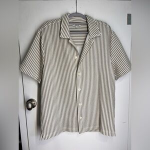 Madewell textured-knit short sleeve button up
